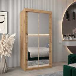 Tokyo III Sliding Door Wardrobe 100cm - Oak Artisan 100cm - thumbnail 1