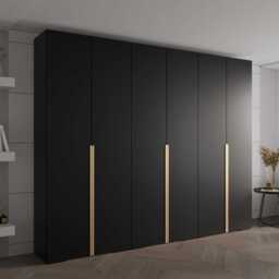 Inova I Hinged Door Wardrobe 300cm - Black 300cm - thumbnail 1