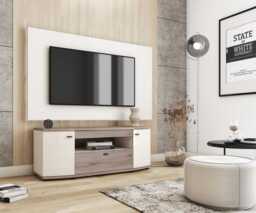Rondo 03 TV Cabinet 130cm - White/Oak San Remo 130cm - thumbnail 4