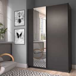 Sofia Sliding Door Wardrobe 120cm - White 120cm - thumbnail 2