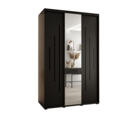 Cannes XIII Sliding Door Wardrobe 160cm - Black 160cm - thumbnail 2