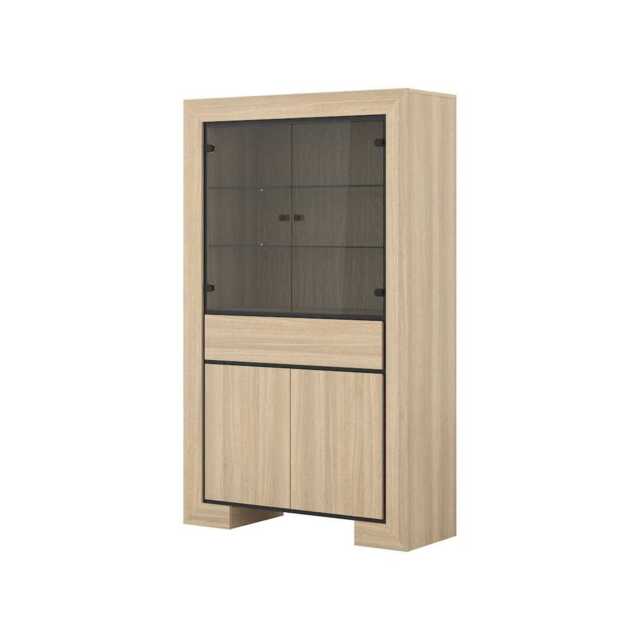 Cuba 13 Tall Display Cabinet 113cm - Light Oak 113cm - image 1