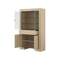 Cuba 13 Tall Display Cabinet 113cm - Light Oak 113cm - thumbnail 2
