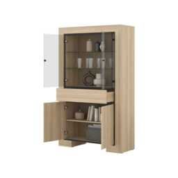 Cuba 13 Tall Display Cabinet 113cm - Light Oak 113cm - thumbnail 4