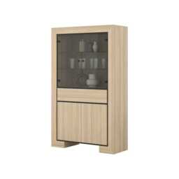 Cuba 13 Tall Display Cabinet 113cm - Light Oak 113cm - thumbnail 3
