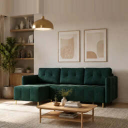 Corner Sofa Bed Dello - Grey 223cm Left - thumbnail 8