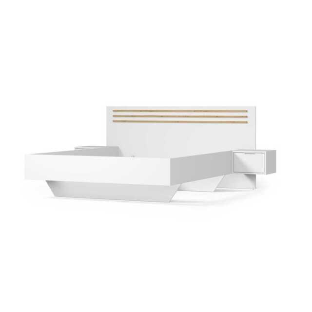 Florencja Bed Frame With Bedside Cabinets [EU Super King] - White 180 x 200cm - image 1