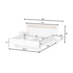 Florencja Bed Frame With Bedside Cabinets [EU Super King] - White 180 x 200cm - thumbnail 6
