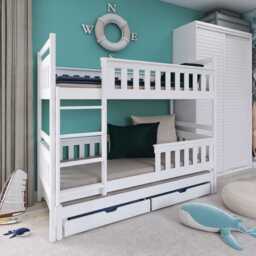 Kors Bunk Bed with Trundle and Storage - White Matt Without Mattresses - thumbnail 2