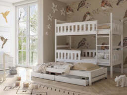 Kors Bunk Bed with Trundle and Storage - White Matt Without Mattresses - thumbnail 5
