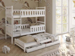 Kors Bunk Bed with Trundle and Storage - White Matt Without Mattresses - thumbnail 3