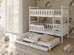 Kors Bunk Bed with Trundle and Storage - White Matt Without Mattresses - thumbnail 4