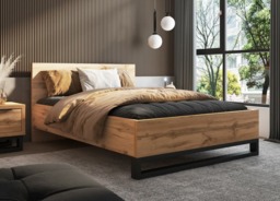 Halle Bed Frame [EU Double] - Oak Wotan 140 x 200cm - thumbnail 2