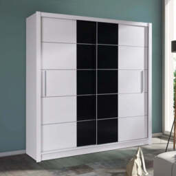 Bari XII Sliding Door Wardrobe 205cm - White Matt 205cm - thumbnail 1