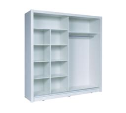 Bari XII Sliding Door Wardrobe 205cm - White Matt 205cm - thumbnail 2