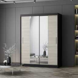 Vista 01 Sliding Mirror Door Wardrobe 150cm - White Oak Sonoma 150cm - thumbnail 3