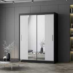 Vista 01 Sliding Mirror Door Wardrobe 150cm - White Oak Sonoma 150cm - thumbnail 4