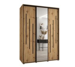 Cannes IX Sliding Door Wardrobe 180cm - Black 180cm - thumbnail 6