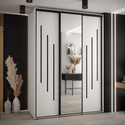 Cannes IX Sliding Door Wardrobe 180cm - Black 180cm - thumbnail 2