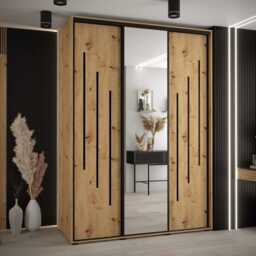 Cannes IX Sliding Door Wardrobe 180cm - Black 180cm - thumbnail 5