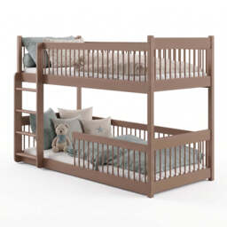 Wooden Bunk Bed Boston - Milk Chocolate Without Mattresses - thumbnail 1