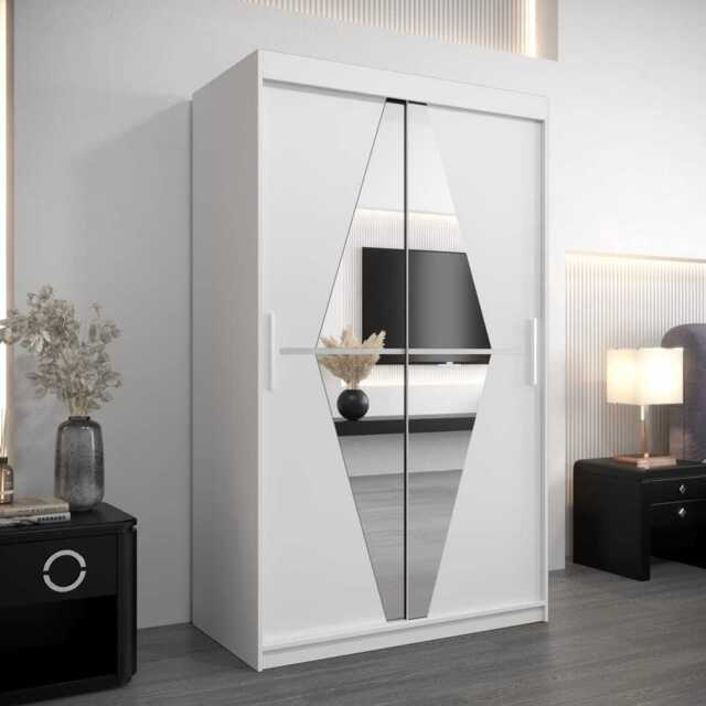 Boliwia Sliding Door Wardrobe 120cm - White 120cm - image 1