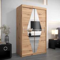 Boliwia Sliding Door Wardrobe 120cm - White 120cm - thumbnail 2