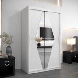 Boliwia Sliding Door Wardrobe 120cm - White 120cm - thumbnail 1