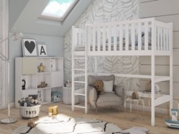 Wooden Loft Bed Laura - Cinnamon Foam Mattress - thumbnail 4