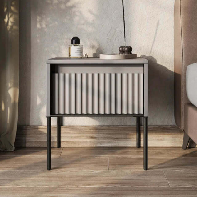 Trend TR-10 Bedside Cabinet 46cm - Grey Matt 46cm - image 1