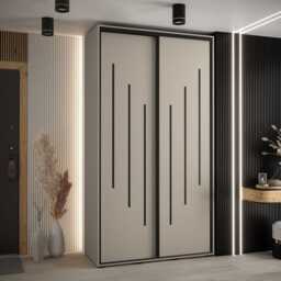 Dakota VIII Sliding Door Wardrobe 130cm - Cashmere 130cm - thumbnail 1
