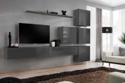 "Switch IX Entertainment Unit For TVs Up To 75"" - Black 300cm White" - thumbnail 2