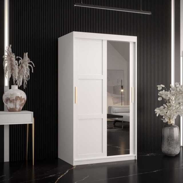 Ramiro II Sliding Door Wardrobe 100cm - White 100cm - image 1