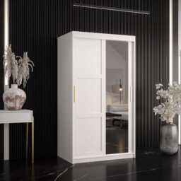 Ramiro II Sliding Door Wardrobe 100cm - White 100cm - thumbnail 1