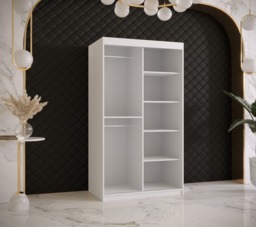 Ramiro II Sliding Door Wardrobe 100cm - White 100cm - thumbnail 8