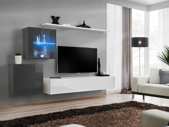 "Switch XV Entertainment Unit For TVs Up To 75"" - White 250cm Black" - image 1