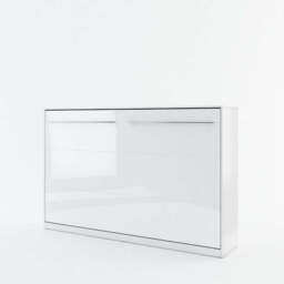 CP-05 Horizontal Wall Bed Concept Pro 120cm with Over Bed Unit - White Gloss 120 x 200cm 215cm - thumbnail 6