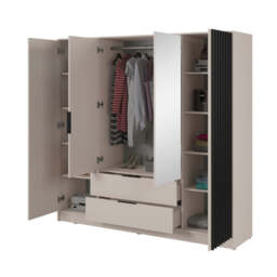 Nelly Hinged Door Wardrobe 206cm [Mirror] - Oak Artisan 206cm - thumbnail 4