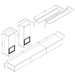 "Athens Entertainment Unit For TVs Up To 75"" - Black Gloss 270cm" - thumbnail 4