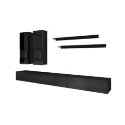 "Athens Entertainment Unit For TVs Up To 75"" - Black Gloss 270cm"