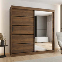 Rubino V2 Sliding Door Wardrobe 200cm - Oak Walnut 200cm - thumbnail 1
