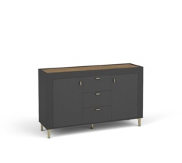 Mossa 06 Sideboard Cabinet 137cm - Black 137cm - thumbnail 1