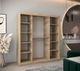 Wave Sliding Door Wardrobe 180cm - White 180cm - thumbnail 4