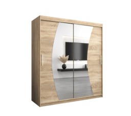 Wave Sliding Door Wardrobe 180cm - White 180cm - thumbnail 3
