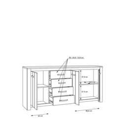 Elara Sideboard Cabinet 206cm - White 206cm - thumbnail 7