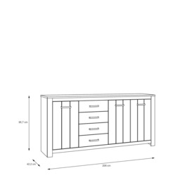 Elara Sideboard Cabinet 206cm - White 206cm - thumbnail 6