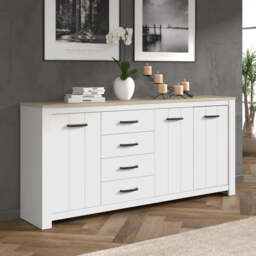 Elara Sideboard Cabinet 206cm - White 206cm