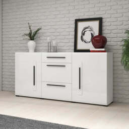 Tulsa 26 Sideboard Cabinet 180cm - White Gloss 180cm