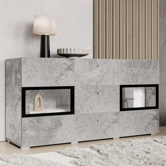 Baros 26 - Sideboard Cabinet 132cm - Concrete Grey 132cm - image 1