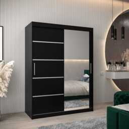 Verona 02 Sliding Door Wardrobe 150cm - Black 150cm